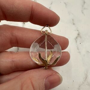Pretty Clear Glass and Goldtone Pendant - Clean Beauty